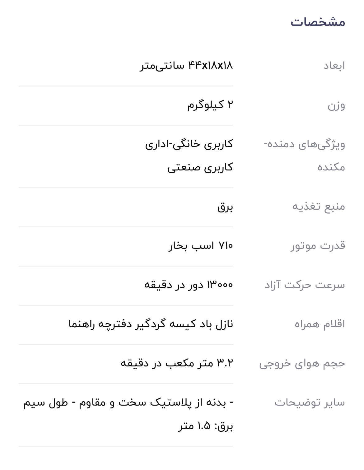 دستگاه دمنده اریکسون مدل PB681 (بلوور)
